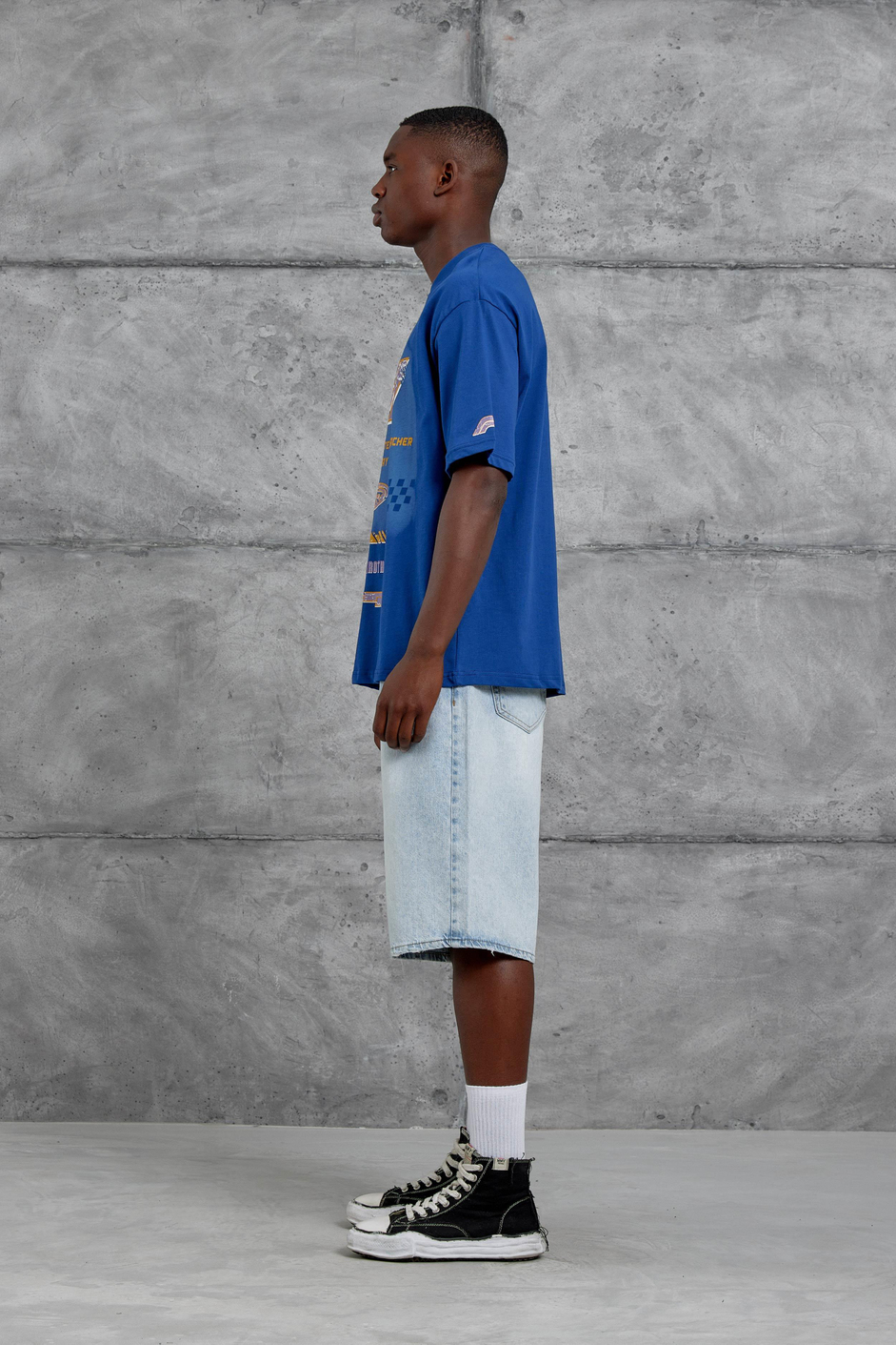 Lacivert F1 Baskılı Oversize Tshirt