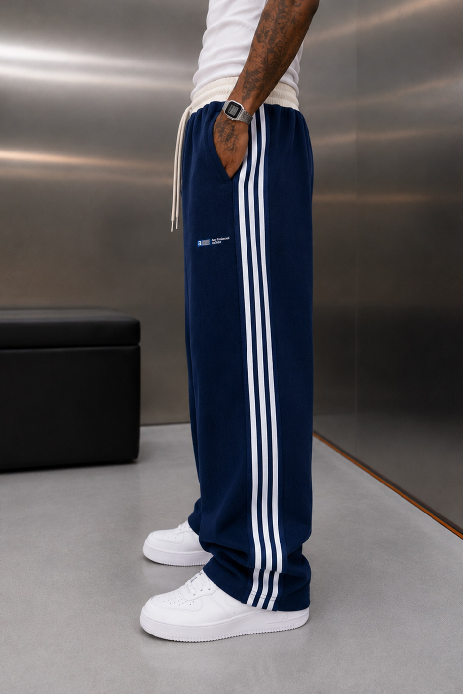 Lacivert FİTİLLİ İNCE KADİFE BAGGY EŞOFMAN ALTI
