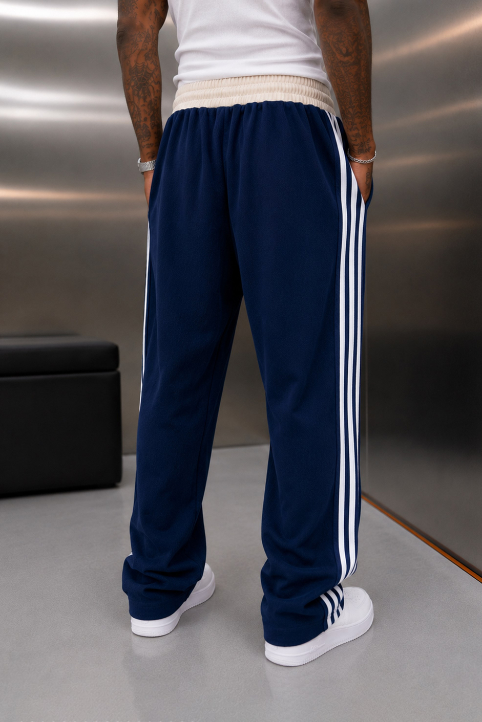 Lacivert FİTİLLİ İNCE KADİFE BAGGY EŞOFMAN ALTI