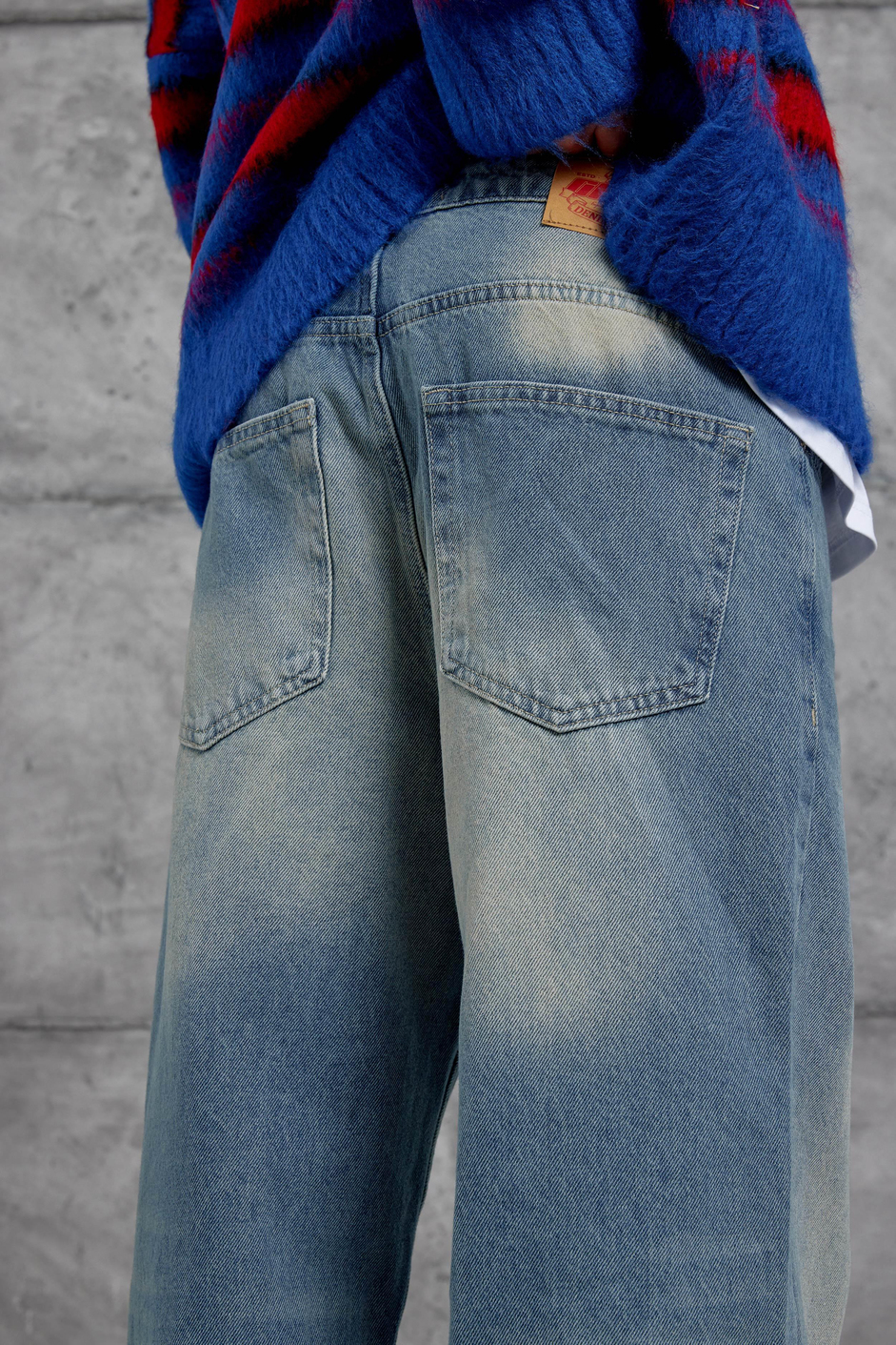Lacivert GST BAGGY KALIP TAŞLAMALI JEAN
