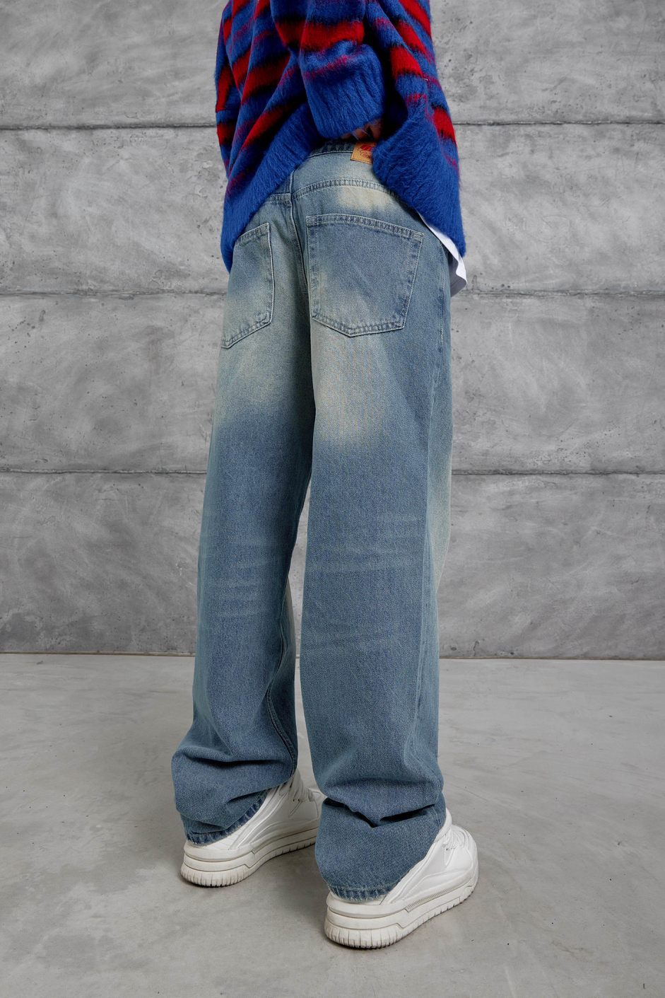 Lacivert GST BAGGY KALIP TAŞLAMALI JEAN