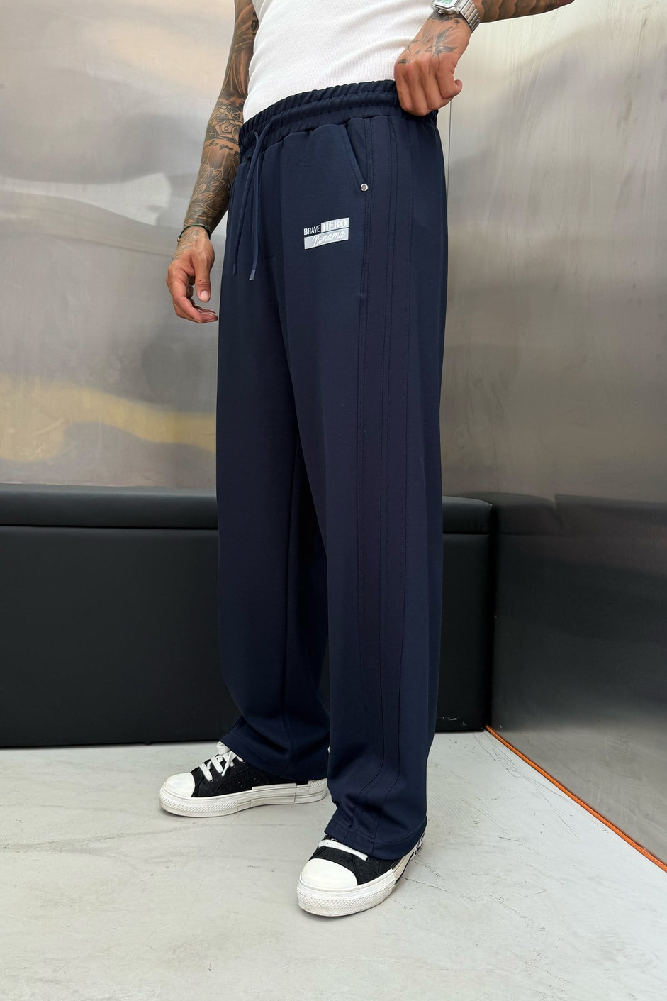 Lacivert HERO BASKI BAGGY EŞOFMAN ALTI