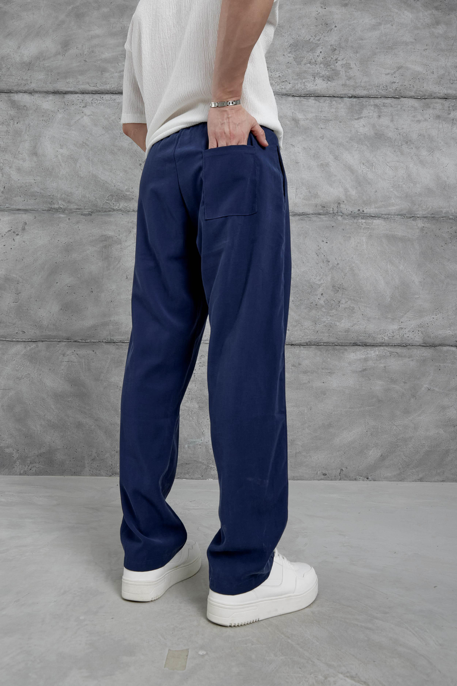Lacivert Kp Duble Kumaş Baggy Pantolon