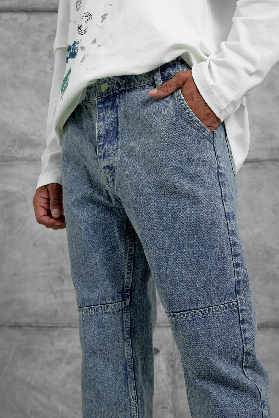 Lacivert Mb Cep Detaylı  Baggy Jean
