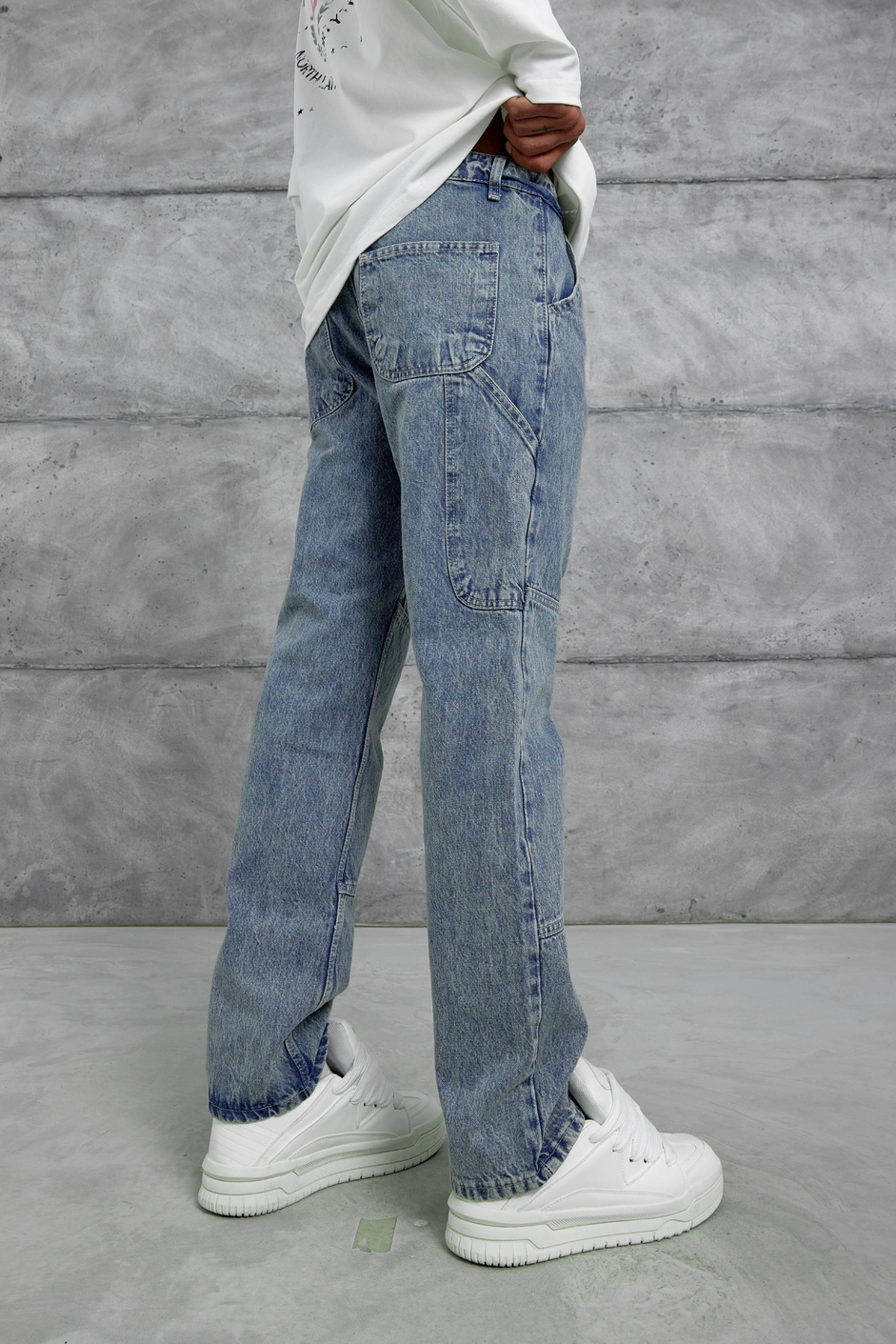Lacivert Mb Cep Detaylı  Baggy Jean