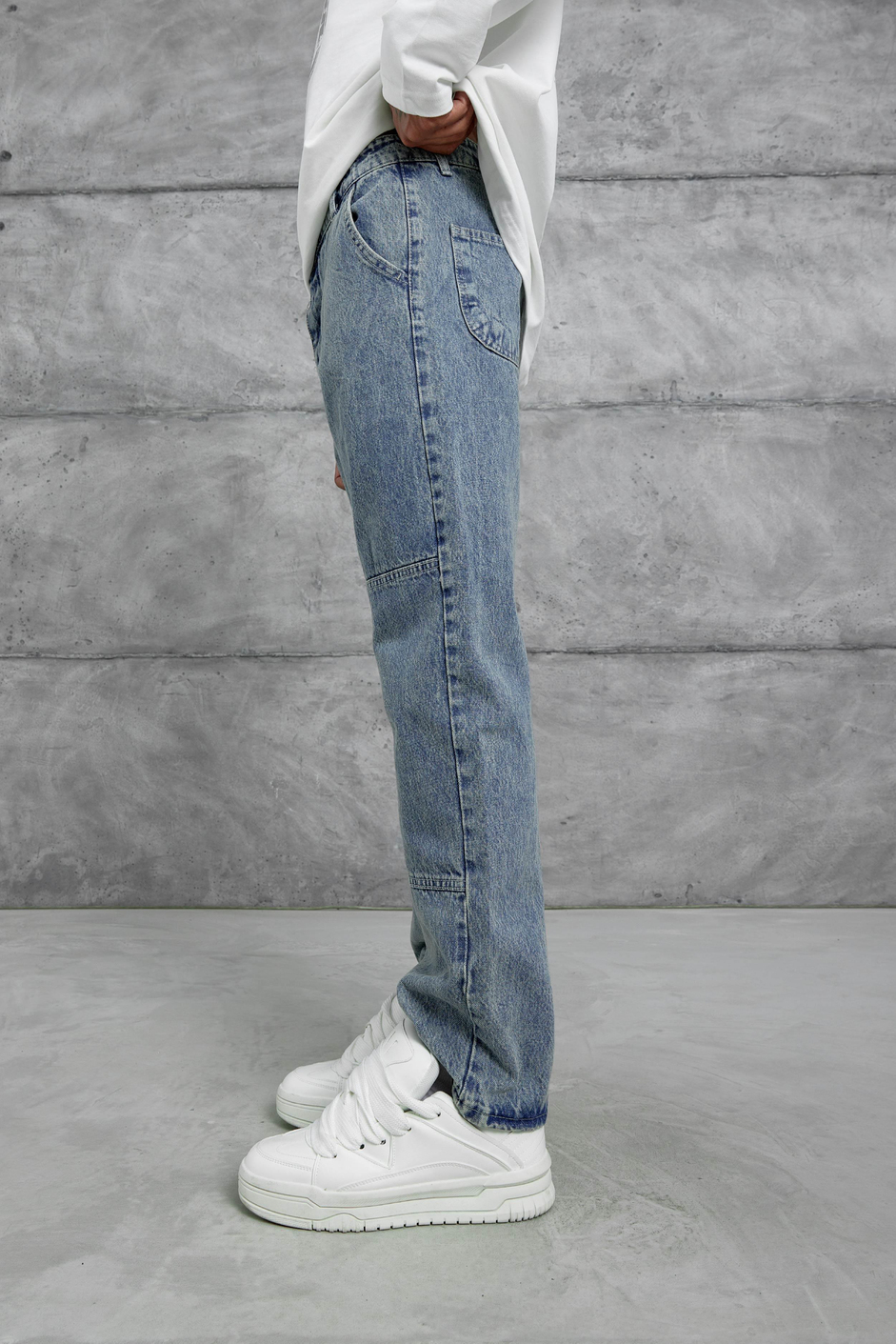 Lacivert Mb Cep Detaylı  Baggy Jean