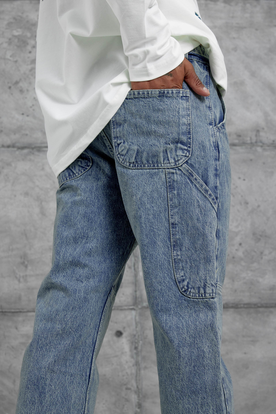 Lacivert Mb Cep Detaylı  Baggy Jean