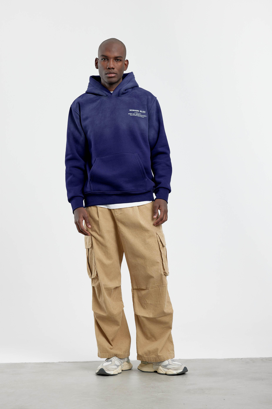 Lacivert Nomarc Bloc Baskılı Kapüşonlu Sweatshirt