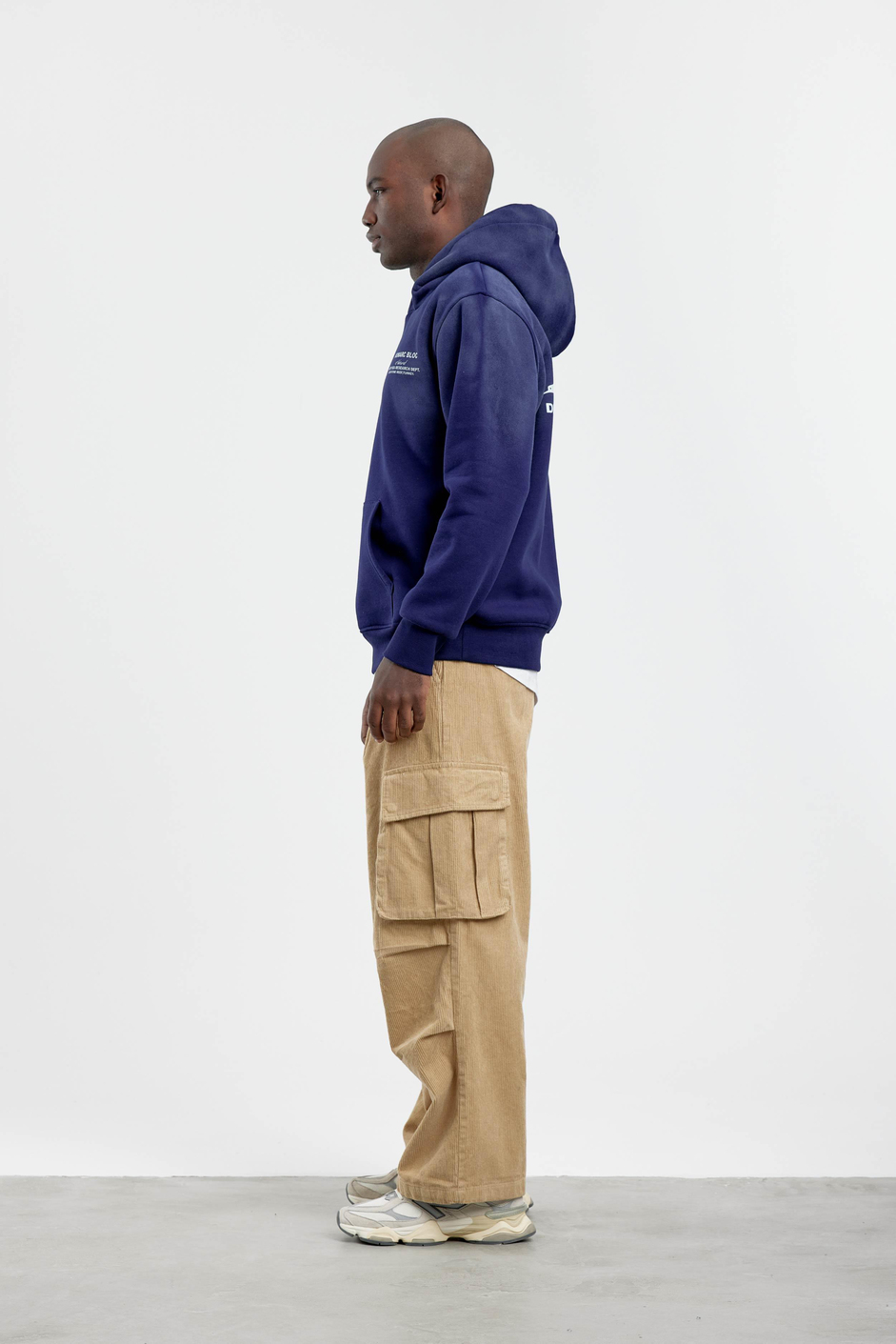 Lacivert Nomarc Bloc Baskılı Kapüşonlu Sweatshirt