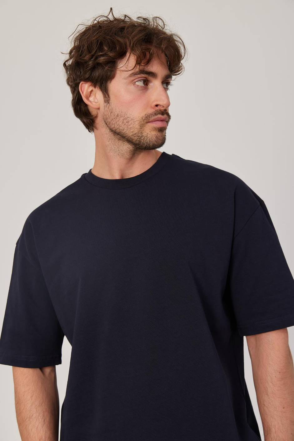 Lacivert Oversize Basic Tshirt