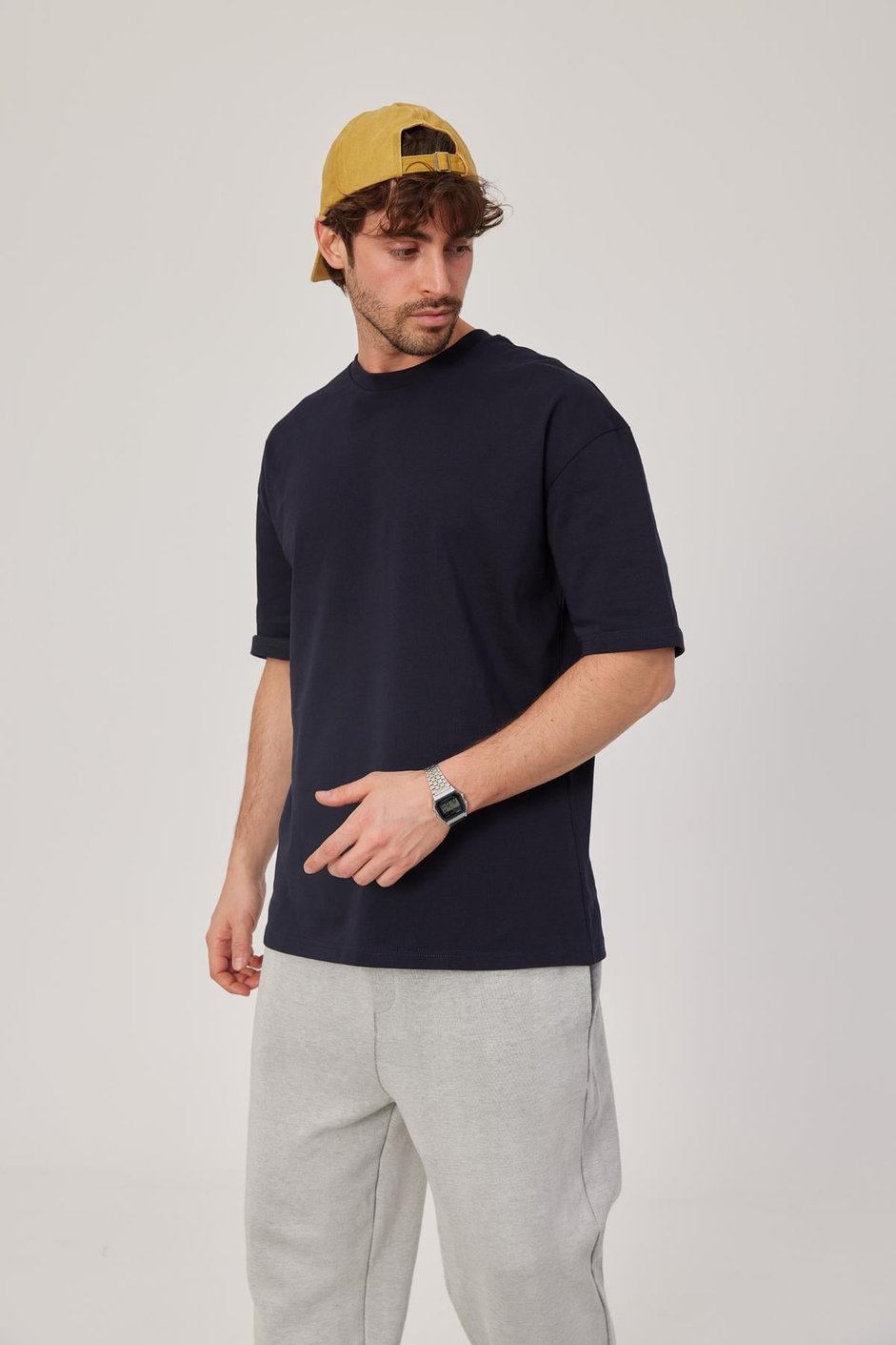 Lacivert Oversize Basic Tshirt