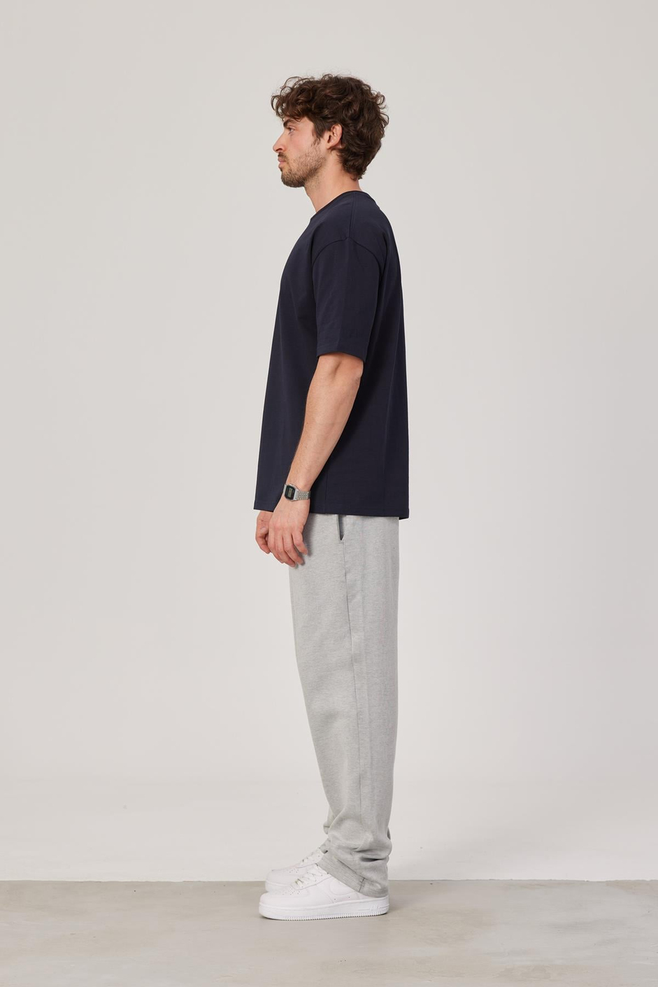 Lacivert Oversize Basic Tshirt