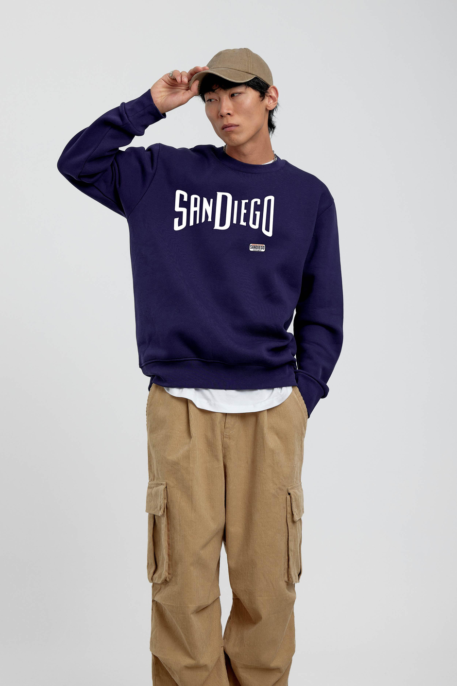 Lacivert San Diego Yazılı Sweatshirt