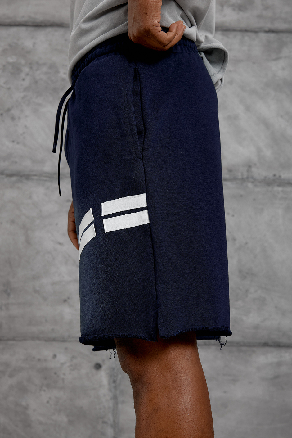 Lacivert SPREY ŞERİT ŞORT