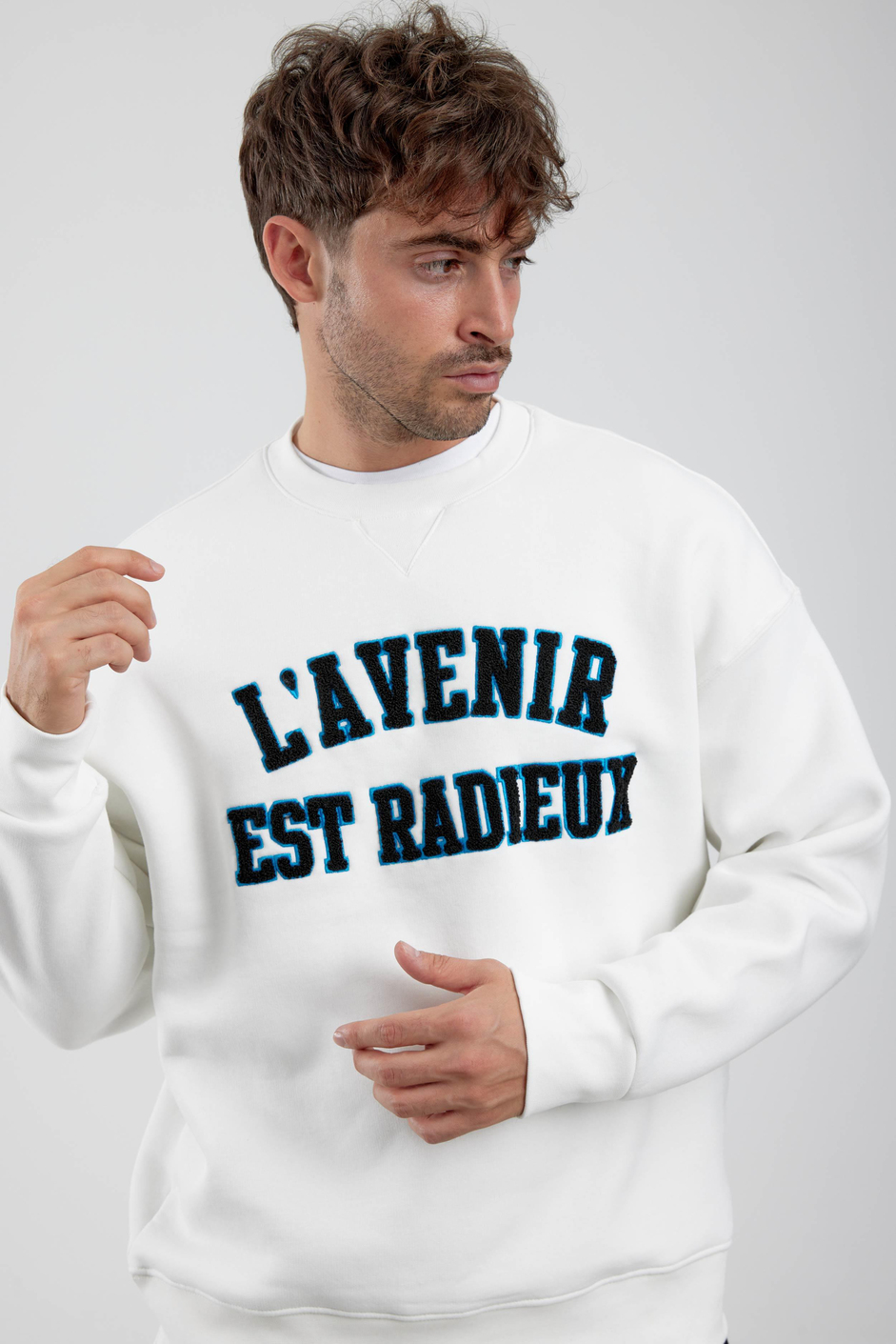 Lavenir Yazılı Beyaz Sweatshirt