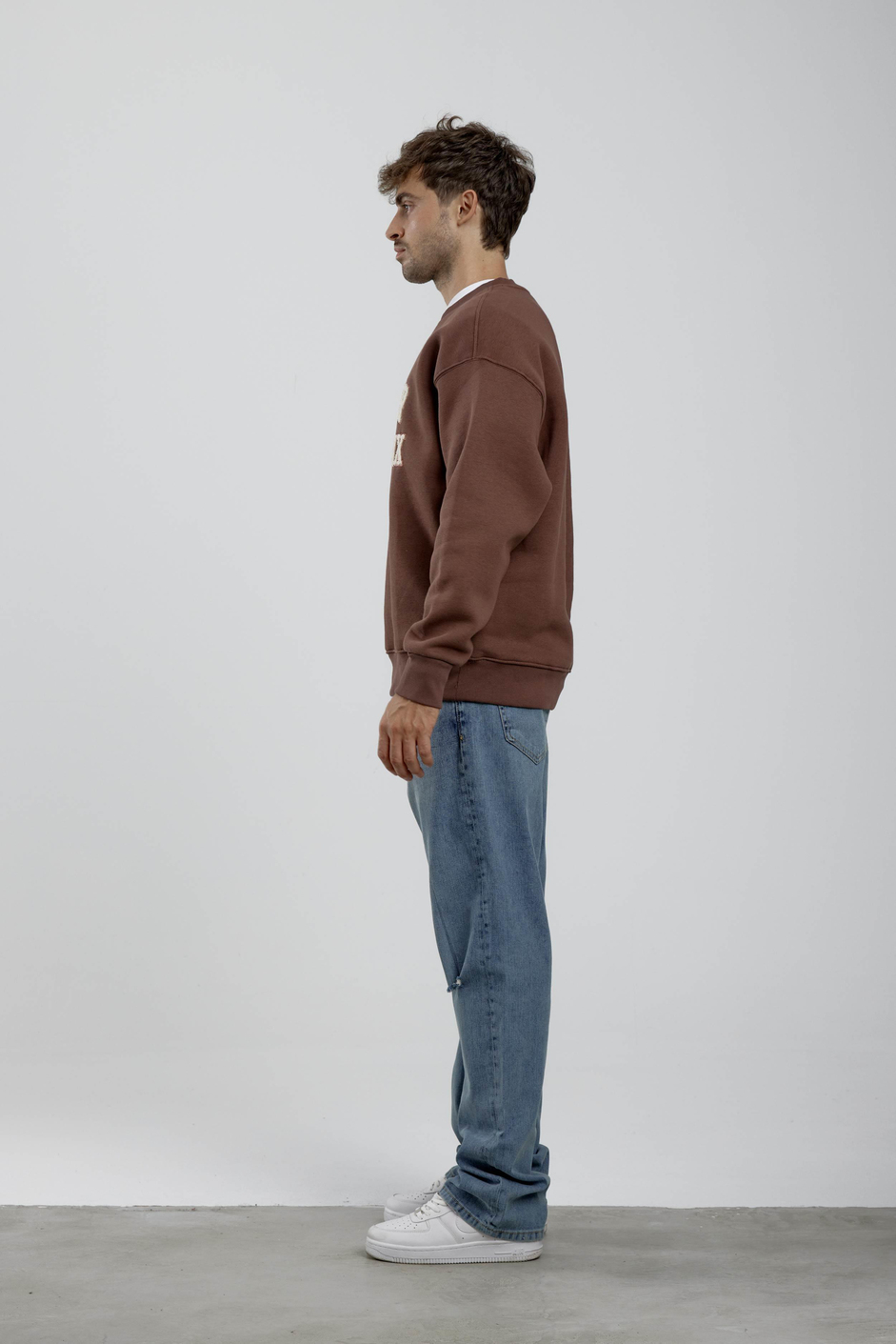 Lavenir Yazılı Kahverengi Sweatshirt
