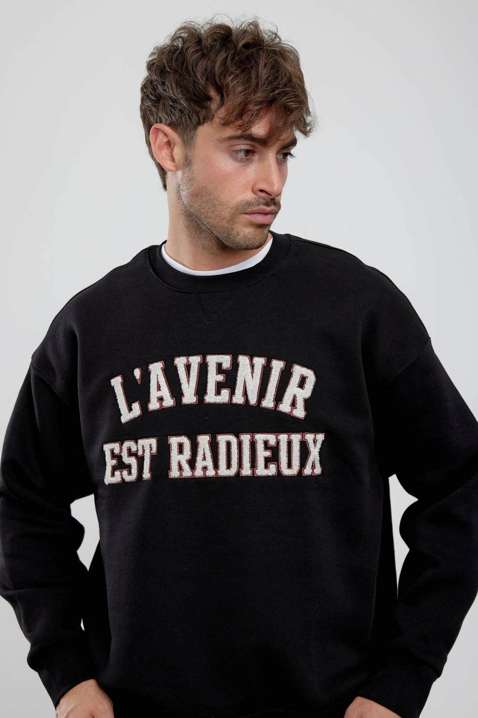 Lavenir Yazılı Siyah Sweatshirt
