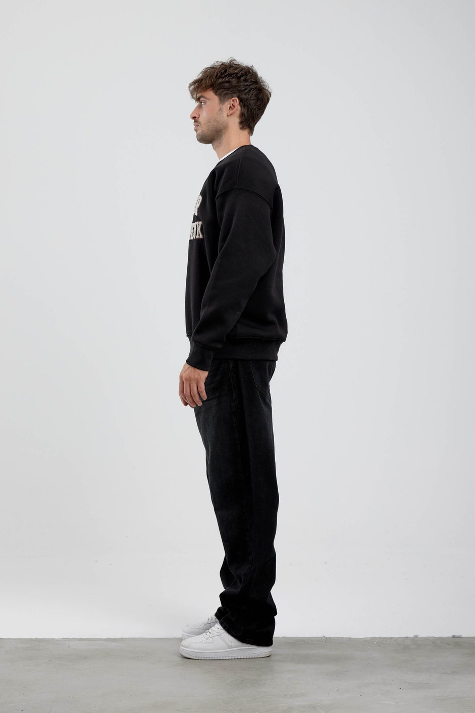 Lavenir Yazılı Siyah Sweatshirt