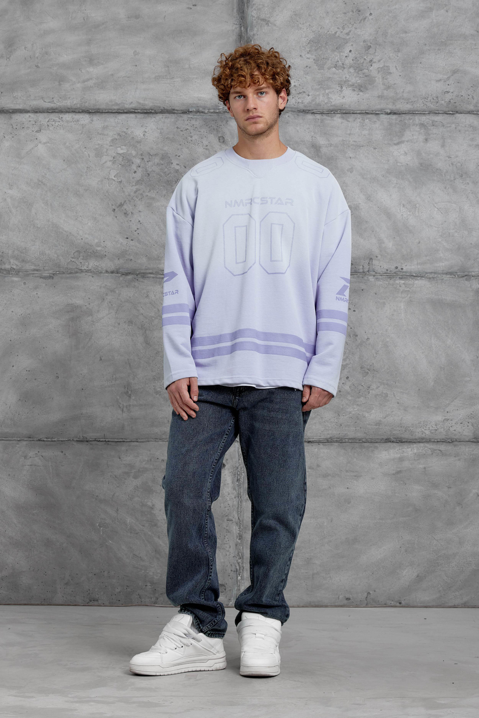 Lila Nmrc 00 Baskılı Oversize Sweatshirt