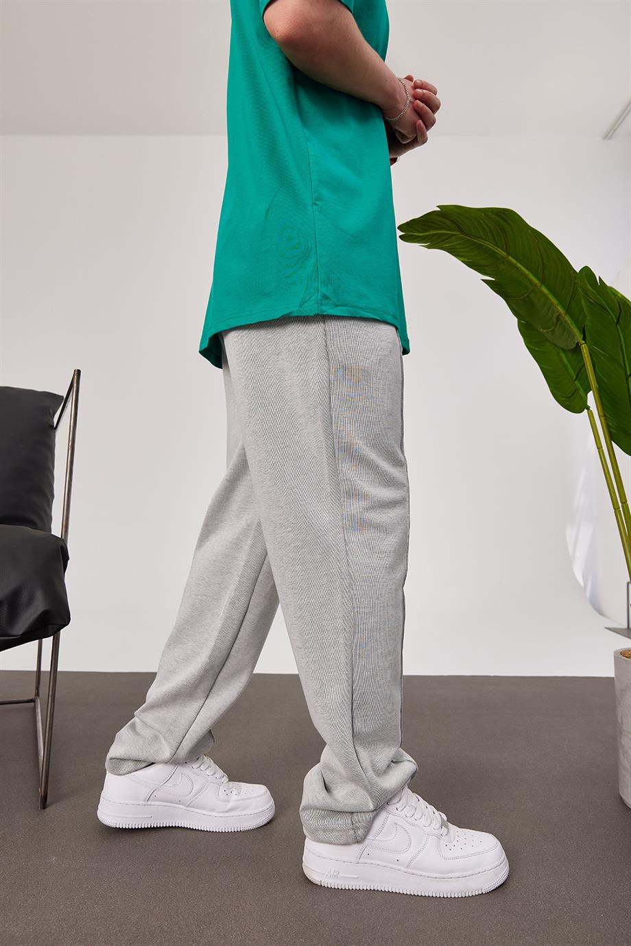 Loose Fit Gri Pantolon