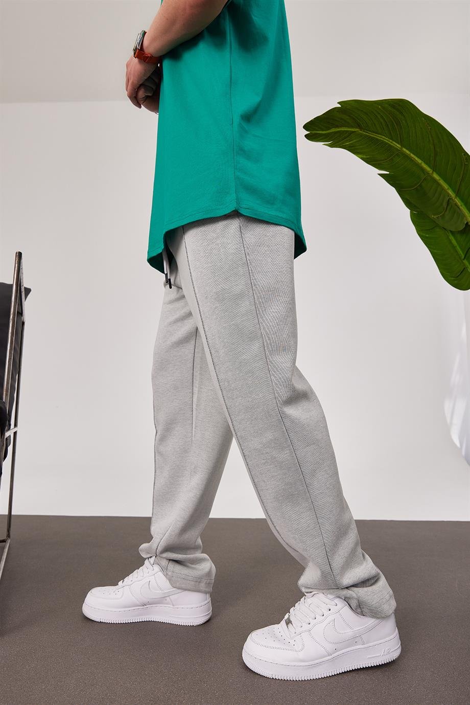 Loose Fit Gri Pantolon