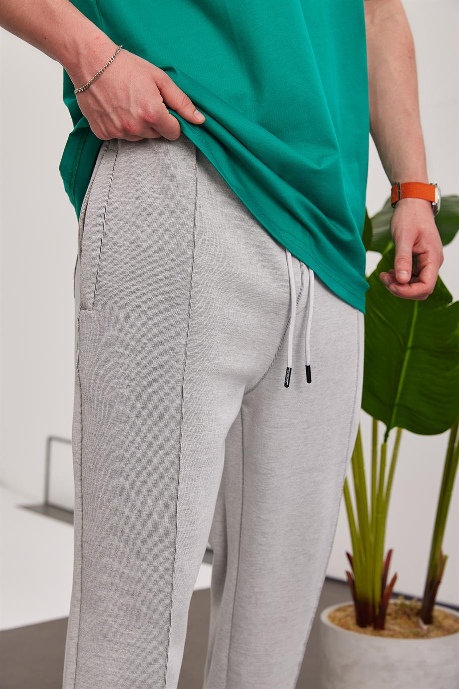 Loose Fit Gri Pantolon