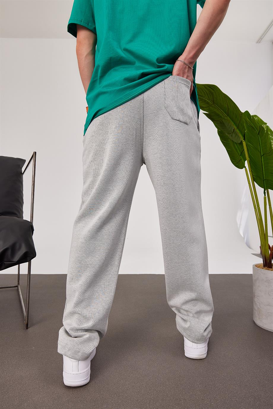 Loose Fit Gri Pantolon
