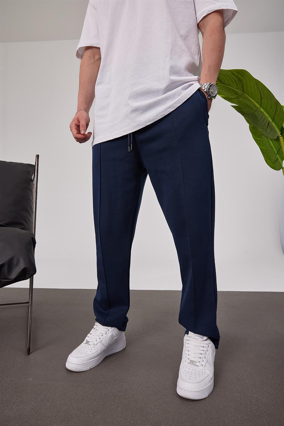 Loose Fit Lacivert Pantolon