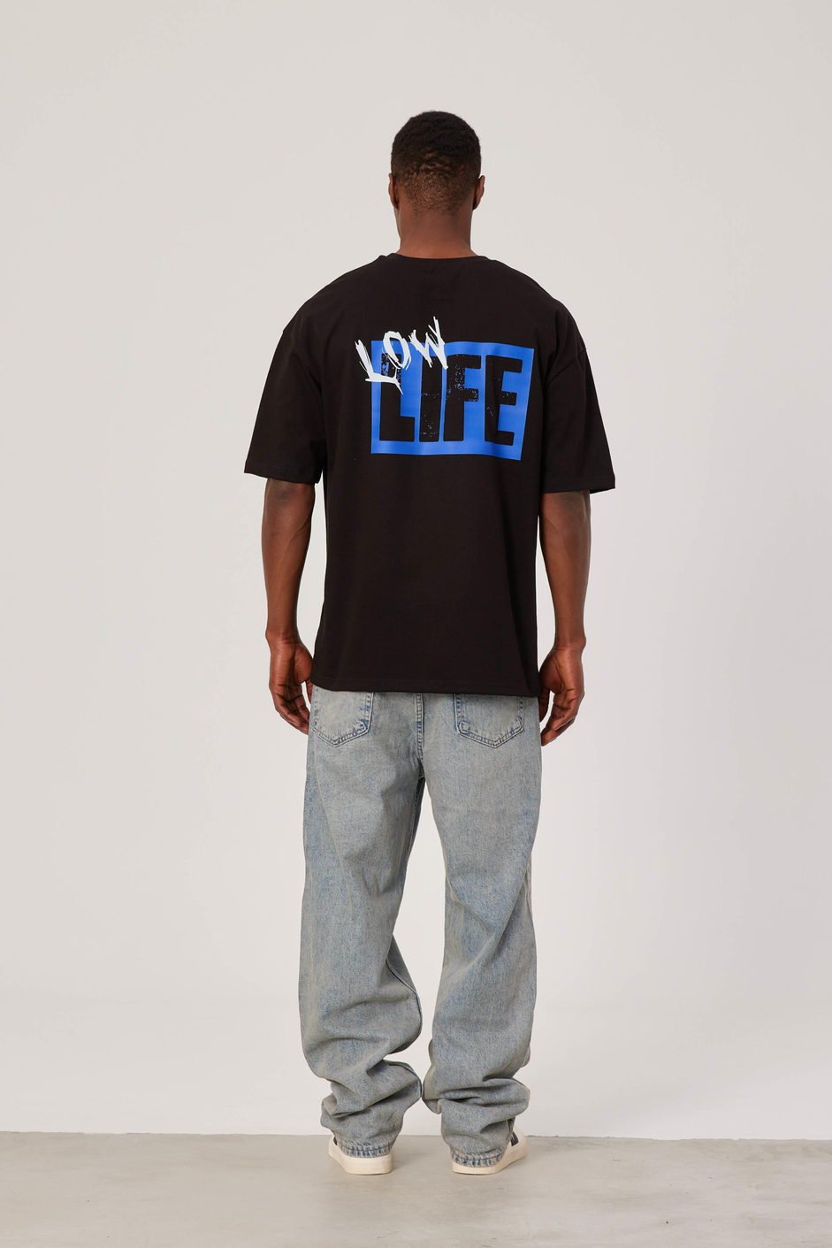 Low Life Yazı Baskılı Siyah Tshirt