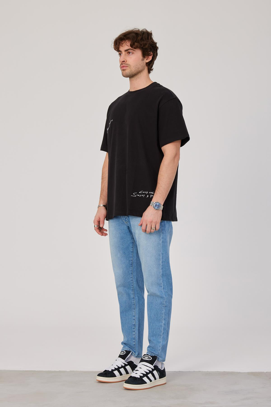 Malibu Baskılı Siyah Tshirt
