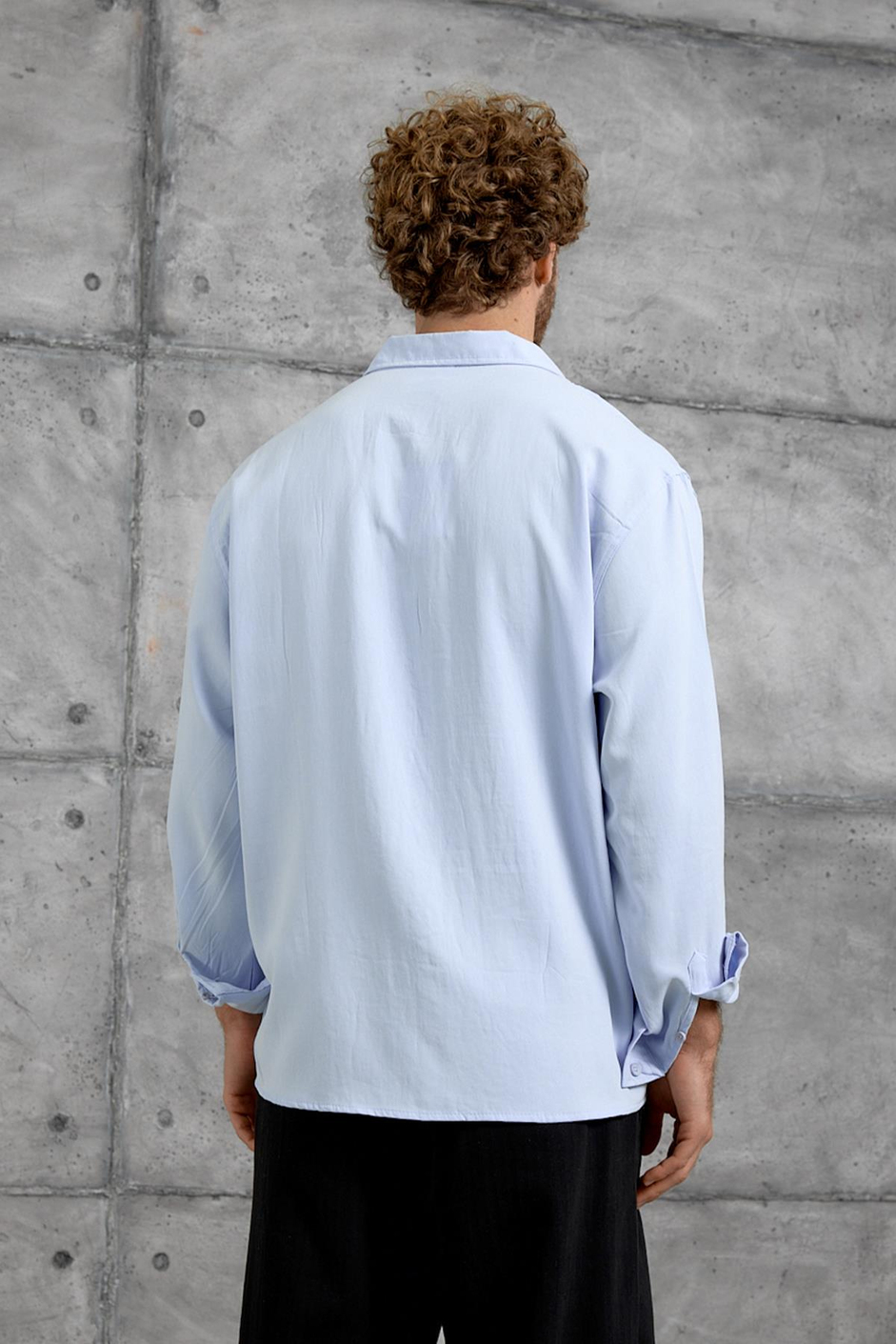 Mavi 251 ŞEKİL BASKILI OVERSIZE GÖMLEK