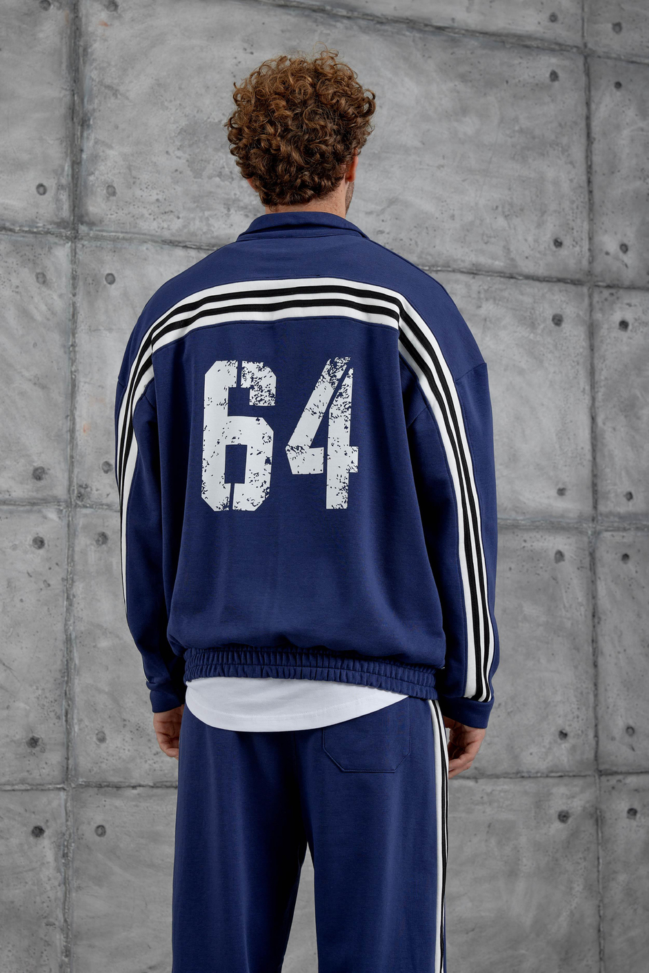 Mavi 64 Baskılı Oversize Eşofman Takımı