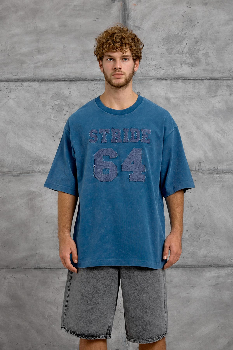 Mavi 64 HARF BASKI YIKAMALI OVERSIZE TSHIRT