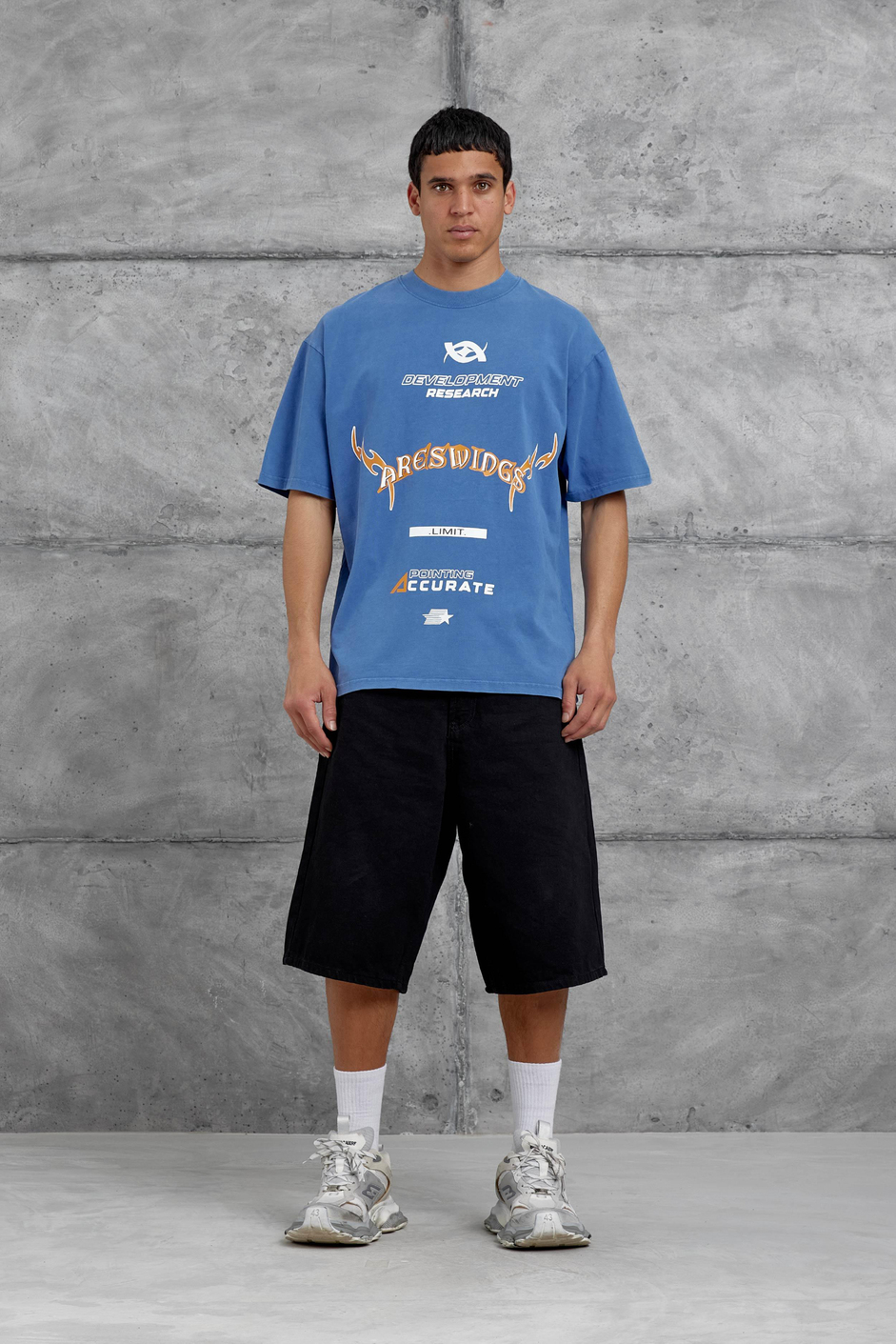 Mavi Areswing Yazılı Oversize Tshirt