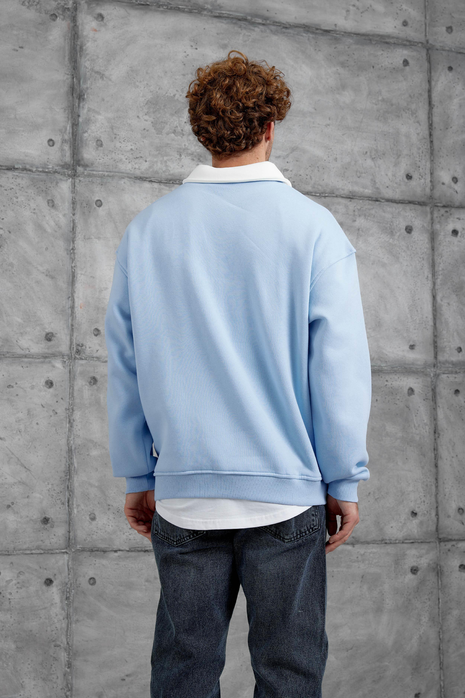 Mavi ARGENTİNE BASKILI YARIM FERMUARLI SWEATSHİRT