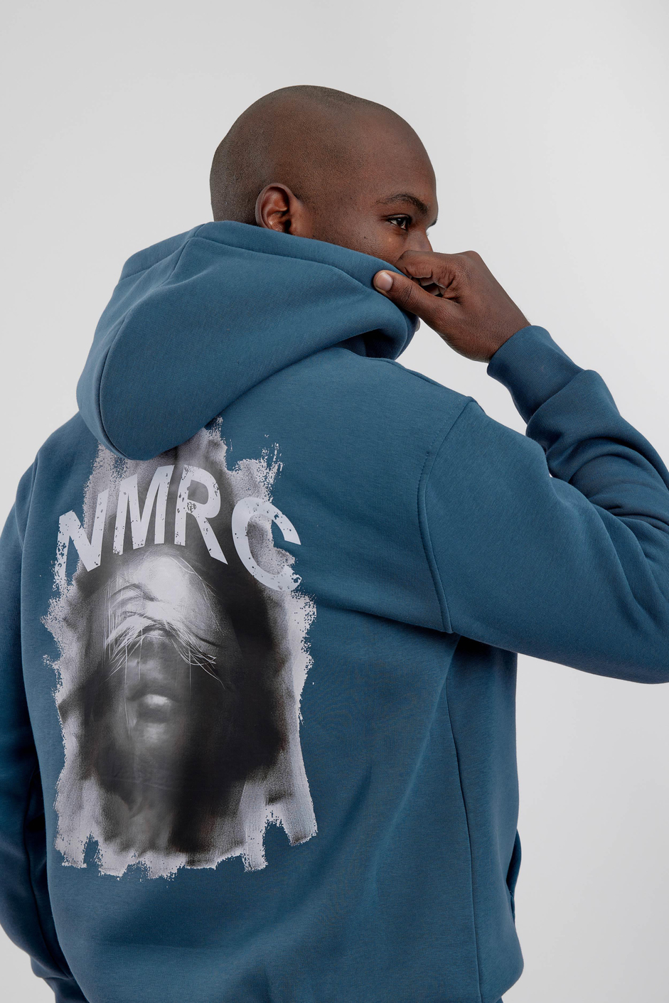 Mavi Arkası NMRC Yazılı Kapüşonlu Sweatshirt