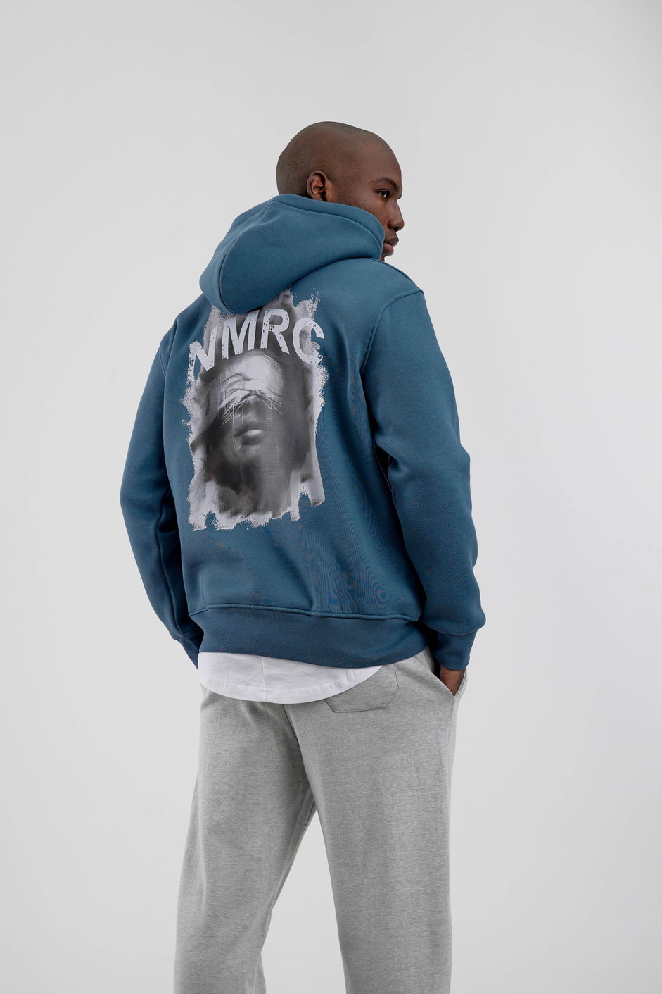 Mavi Arkası NMRC Yazılı Kapüşonlu Sweatshirt