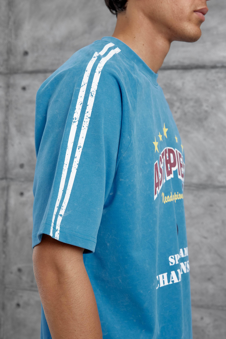 Mavi Asterpiece Yazılı Oversize Tshirt