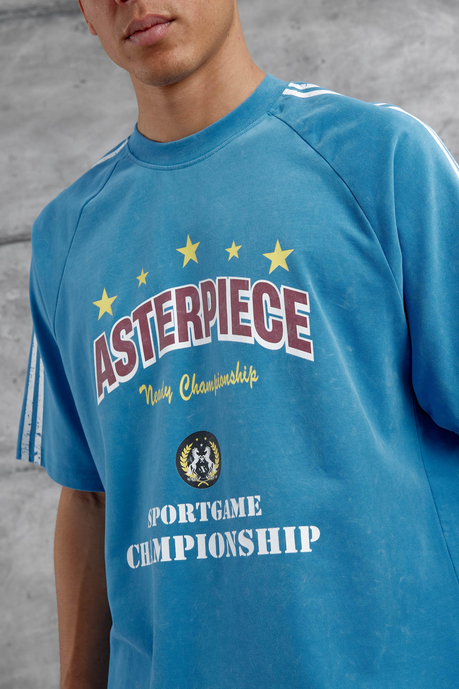 Mavi Asterpiece Yazılı Oversize Tshirt