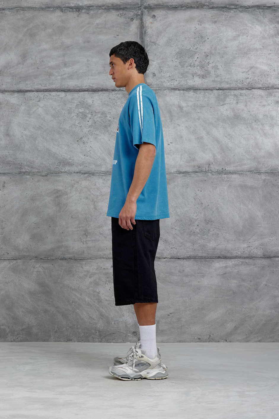 Mavi Asterpiece Yazılı Oversize Tshirt