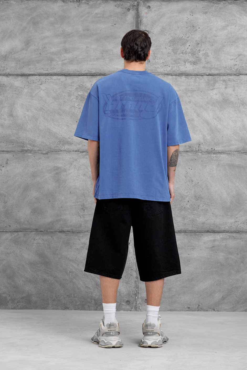 Mavi Brand Yazılı Yıkamalı Oversize Tshirt