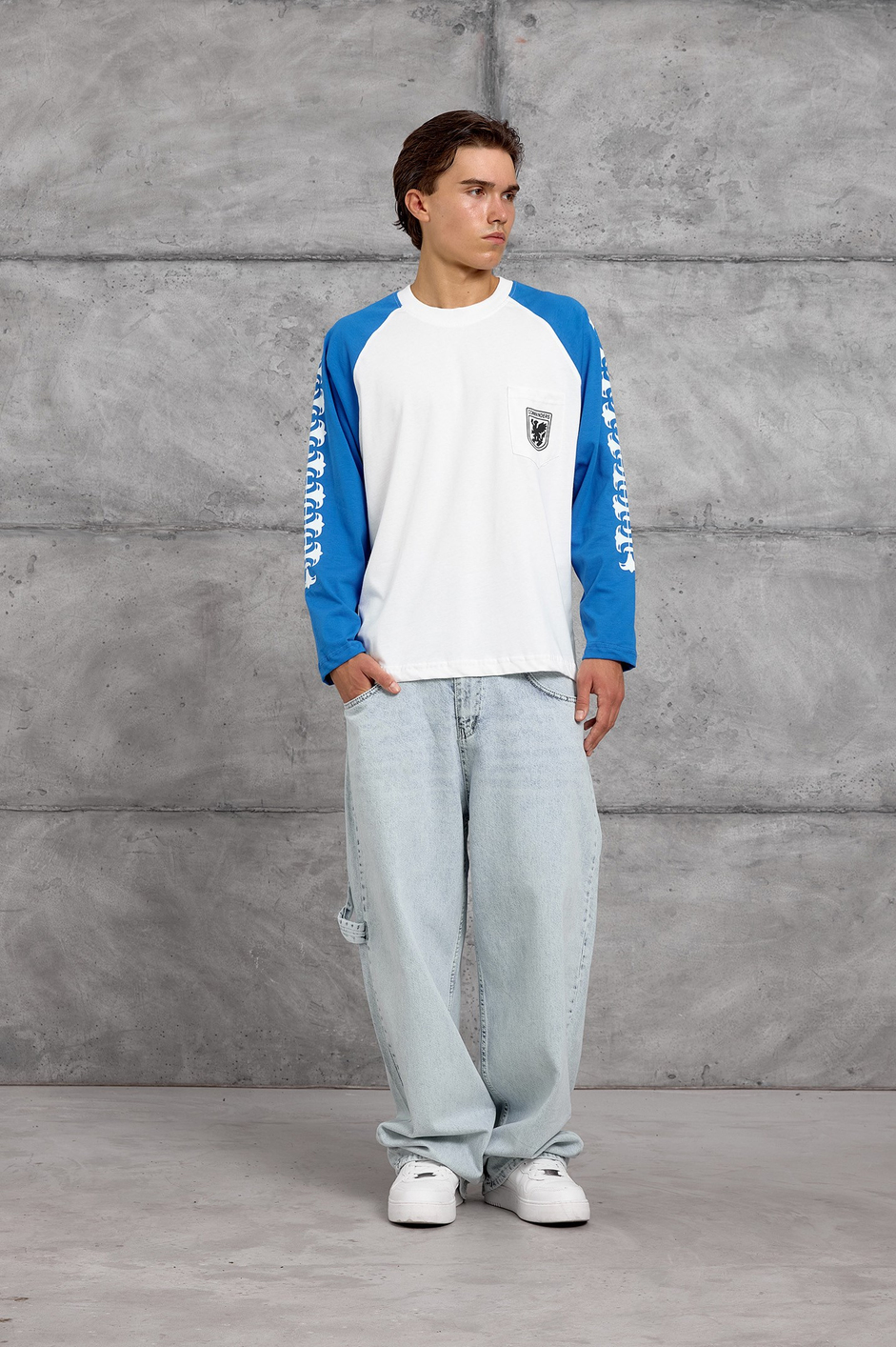 Mavi CEPLİ OVERSIZE SWEATSHIRT