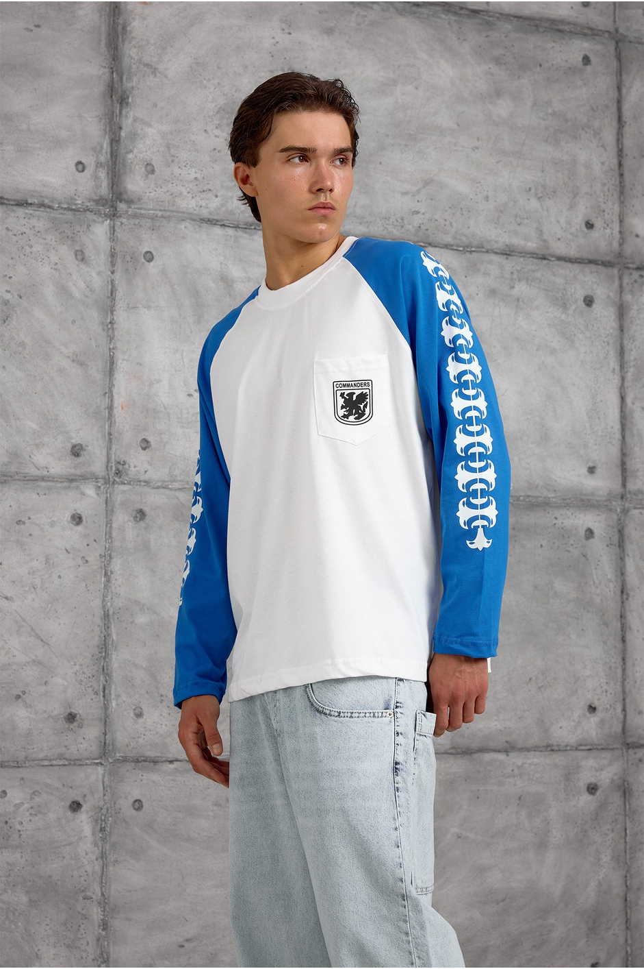 Mavi CEPLİ OVERSIZE SWEATSHIRT