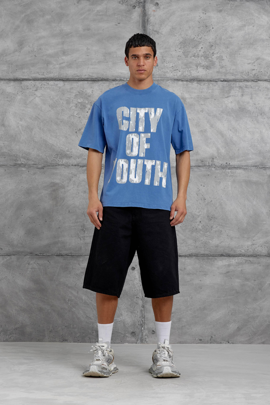 Mavi City Of Youth Baskılı OVersize Tshirt