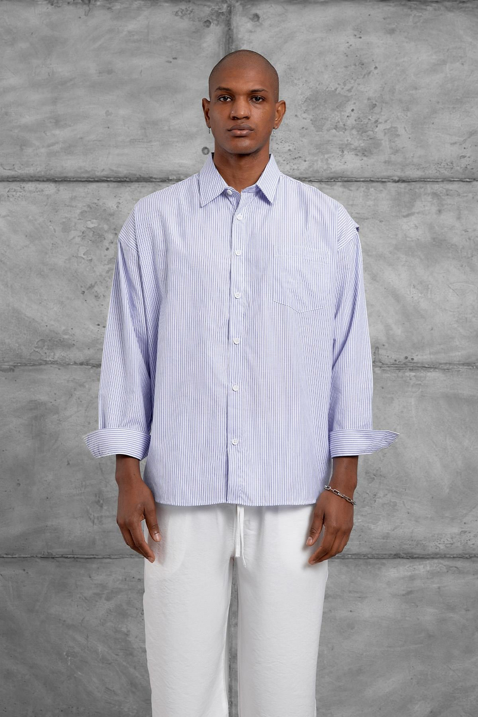 Mavi CIZGILI OVERSIZE GOMLEK