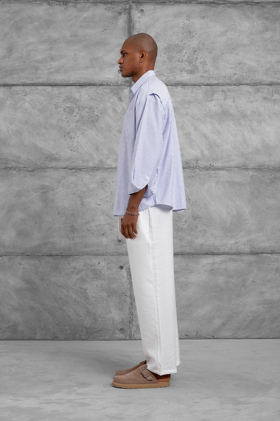 Mavi CIZGILI OVERSIZE GOMLEK