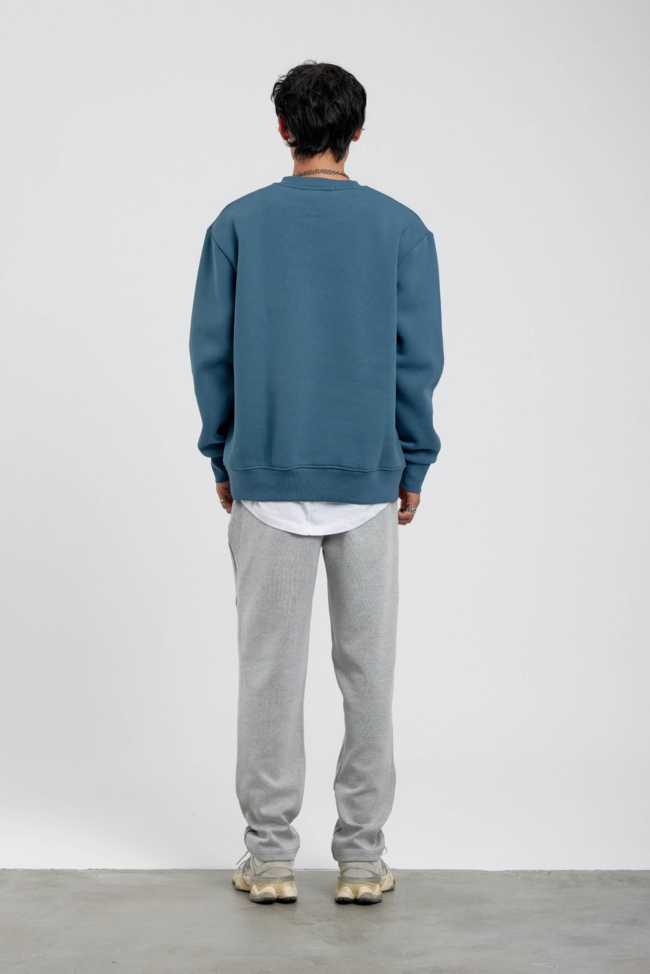 Mavi Daire Baskılı Sweatshirt