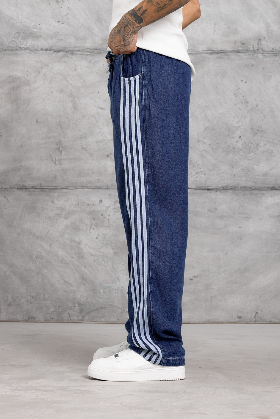 Mavi DENIM ÇİZGİLİ BAGGY JEAN