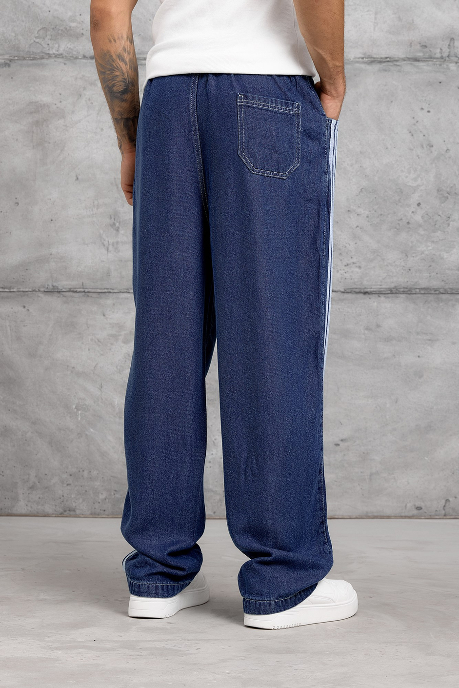 Mavi DENIM ÇİZGİLİ BAGGY JEAN