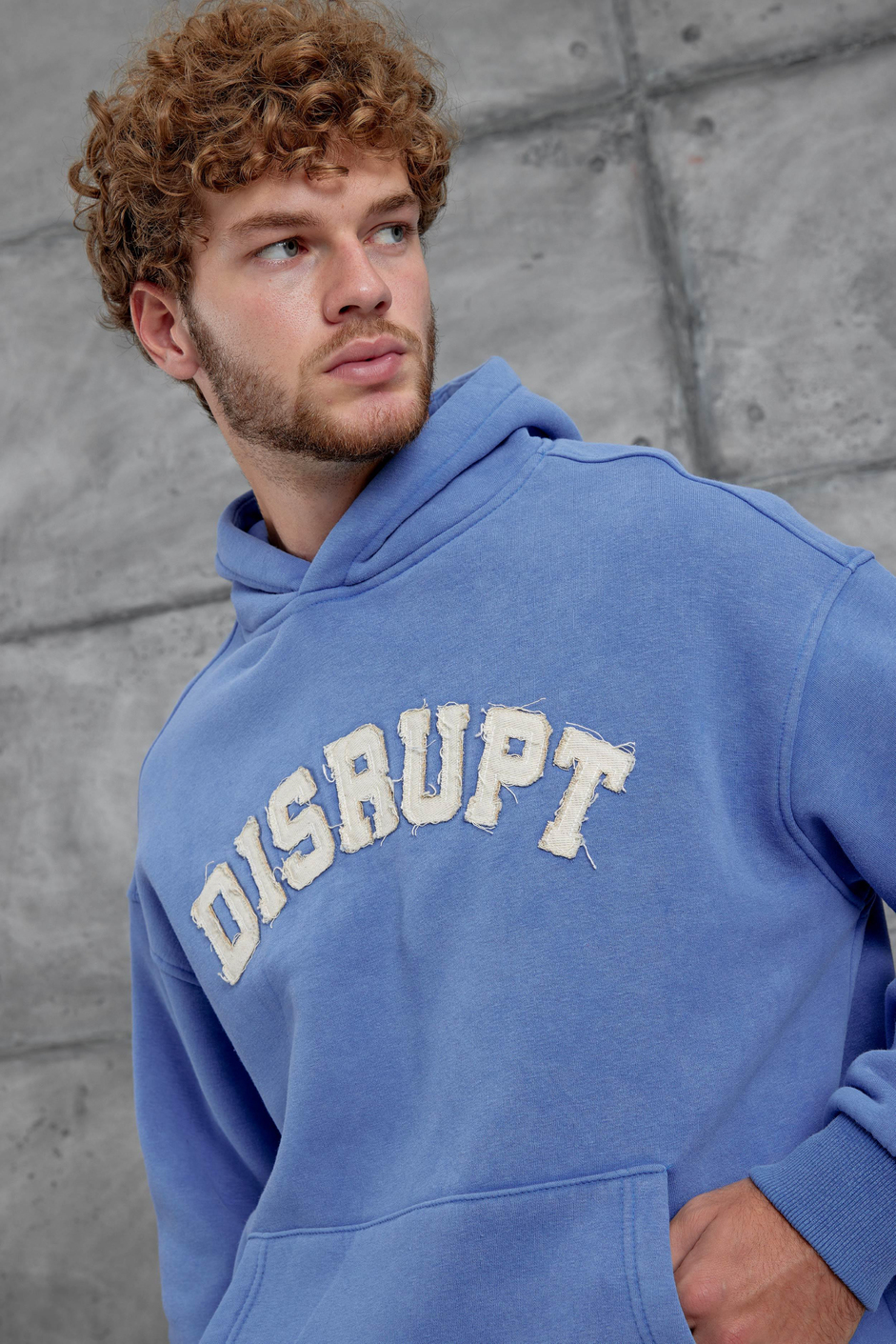 Mavi Disrupt Yazılı Şardonlu Oversize Sweatshirt
